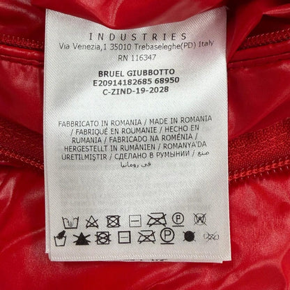 Moncler Bruel Logo Button Hooded Double Zip Up Jacket Red 3 — view 13