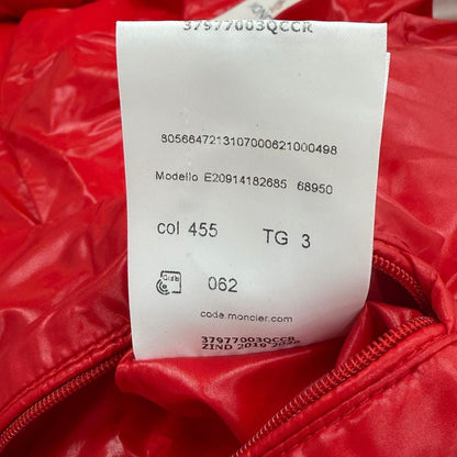 Moncler Bruel Logo Button Hooded Double Zip Up Jacket Red 3 — view 16