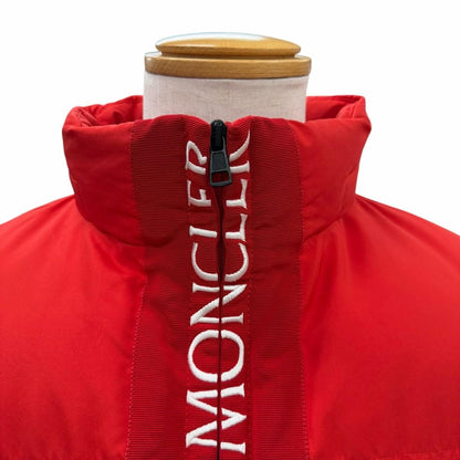 Moncler Bruel Logo Button Hooded Double Zip Up Jacket Red 3 — view 2