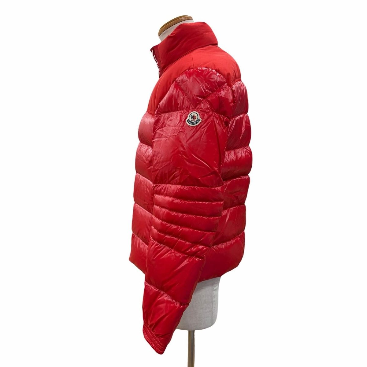 Moncler Bruel Logo Button Hooded Double Zip Up Jacket Red 3 — view 3