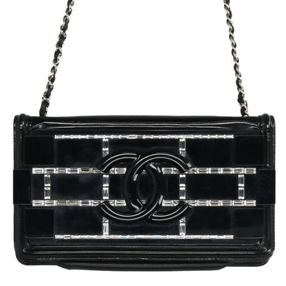 Chanel CC Filigree Logo Patent Chain Shoulder Bag