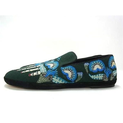 Loewe Canvas Slip on Flat Shoes 43 Green Blue — view 3