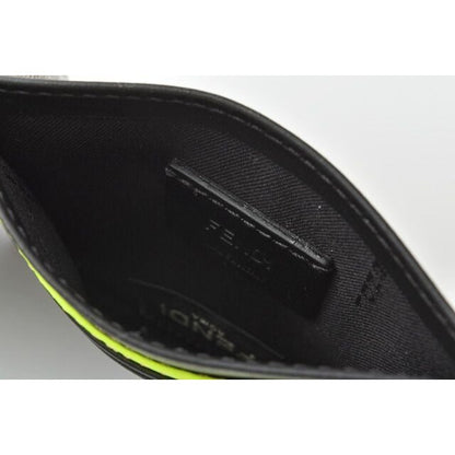 Fendi Card Case Business Holder Leather I See You Black Fluo Yellow — view 5