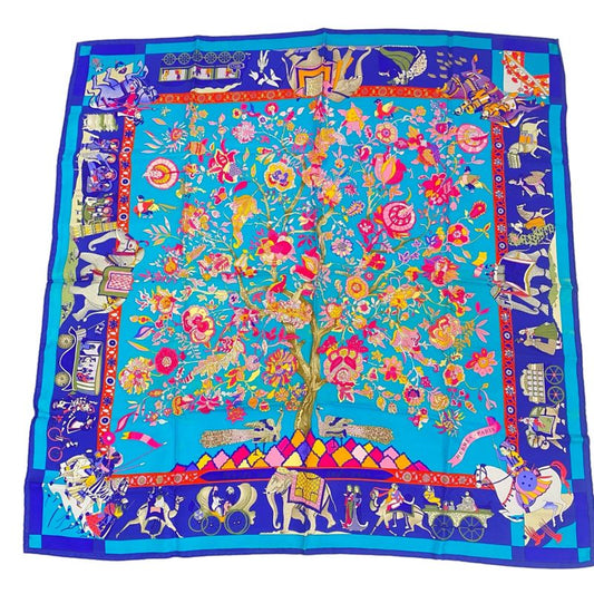 Hermes Carre 90 Scarf Large Silk Fantaisies Indiennes Dazzling India Multicolor
