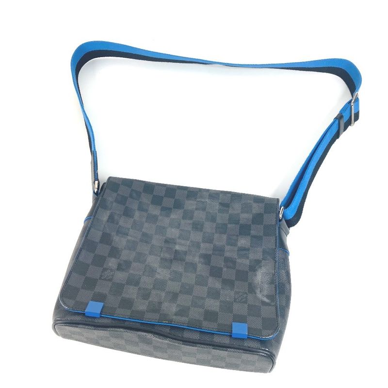 Louis Vuitton Shoulder Bag District PM N42420 Damier Graphite Canvas Black