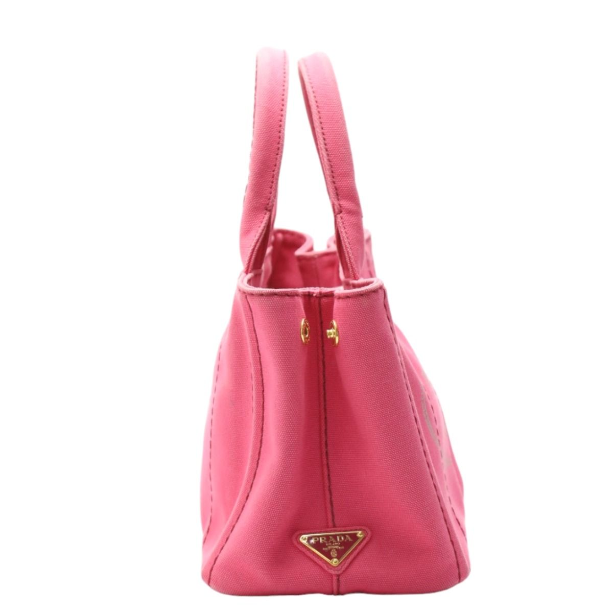 Prada 1 Bg439 Cotton Canvas Tote Bag Canapa Mini Pink