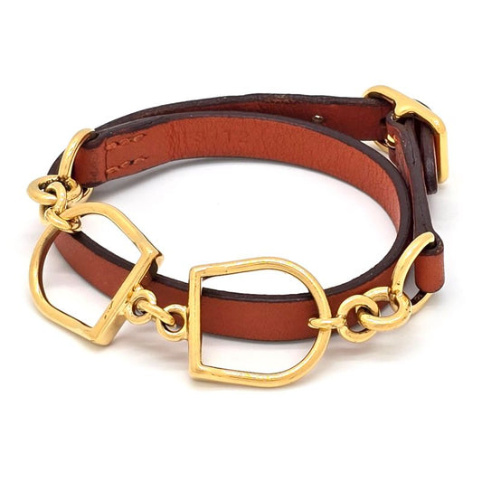 Hermes Leather Bracelet Ettelier Dubreuter Double Winding T2 Arm Circumference