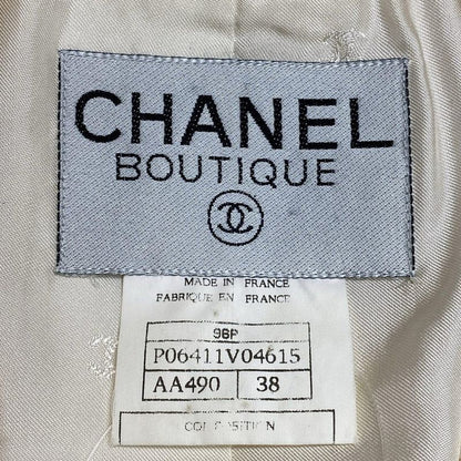 Chanel Jacket Size 38 M Women - P06411 Ivory Long Sleeves/shoulder Pads Wool