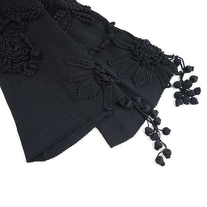 Loewe Flower Jacquard Tassel Knit Sweater S540333x57 Black M