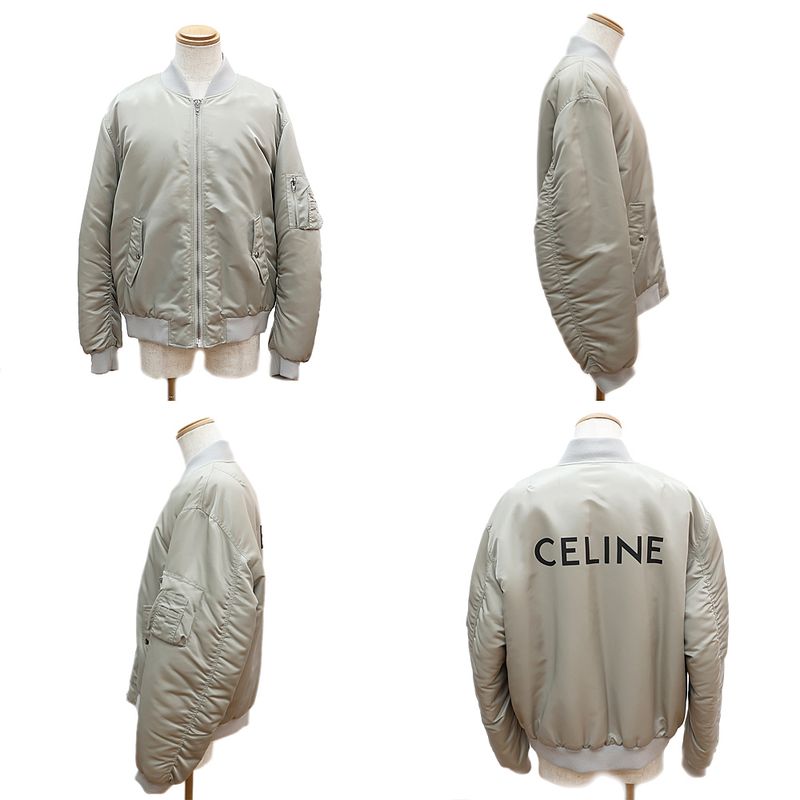Celine Bomba Jacket Light Gray Beige 54 Nylon Apparel Clothing