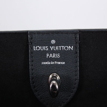 Louis Vuitton Lock Me Cabas Leather Black And Blue Tote Bag Silver M41447