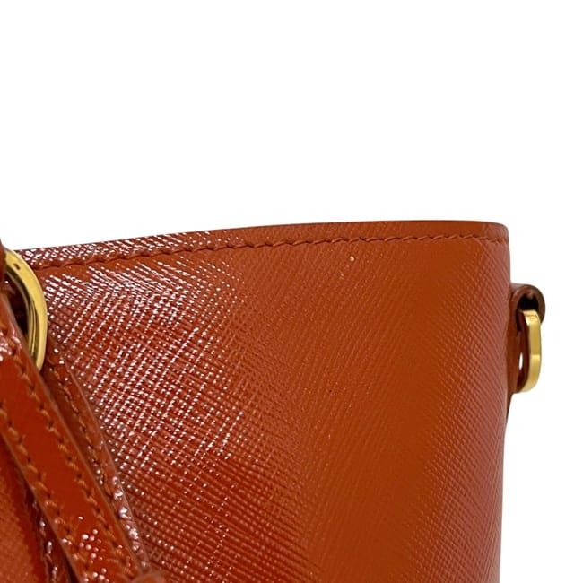 Prada 2 Way Bag Orange Excellent Condition Patent Leather Preowned 103