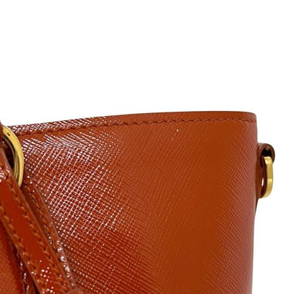 Prada 2 Way Bag Orange Excellent Condition Patent Leather Preowned 103
