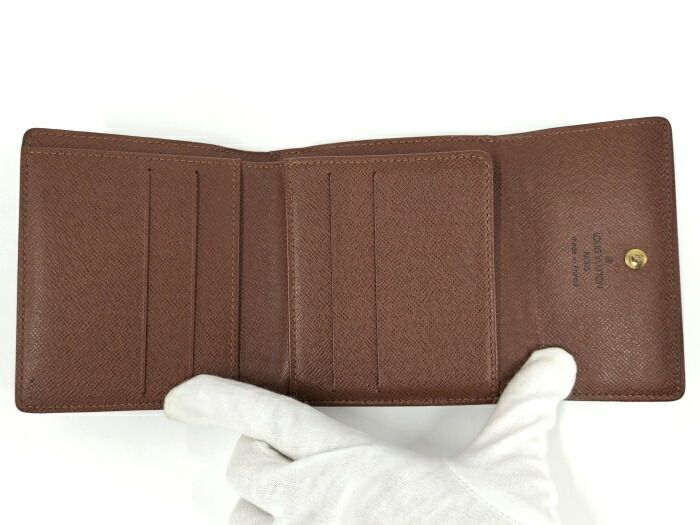 Louis Vuitton Porte Monet Vieux Carte Cles Di Trifold Wallet Monogram Brown