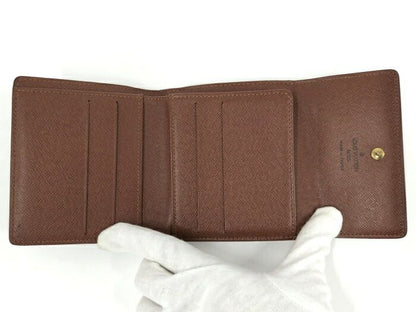 Louis Vuitton Porte Monet Vieux Carte Cles Di Trifold Wallet Monogram Brown