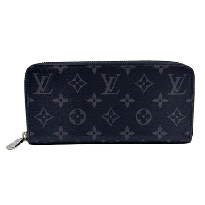 Louis Vuitton Zippy Wallet Horizontal Monogram Eclipse Black Silver