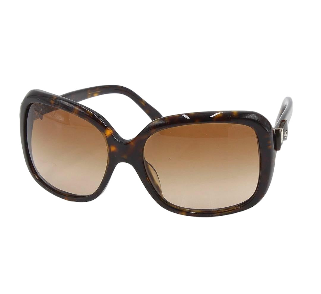 Chanel Side Ribbon Tortoiseshell Sunglasses Eyewear