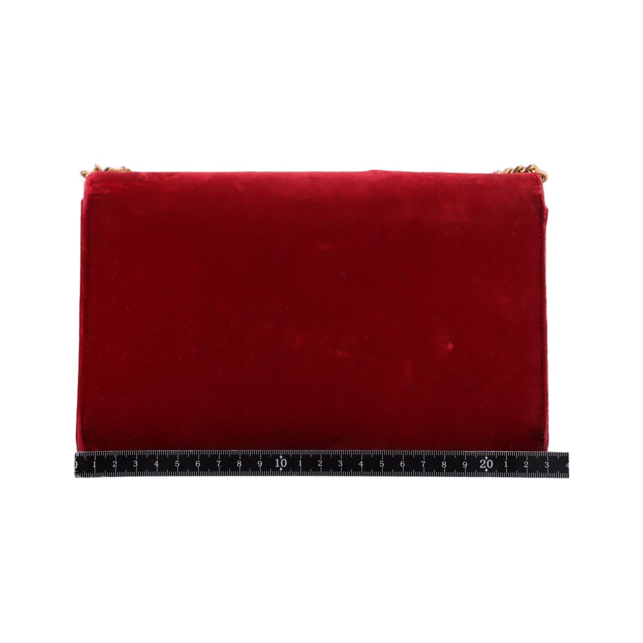Saint Laurent Yves Kate Red Velour Messenger Bag — view 2