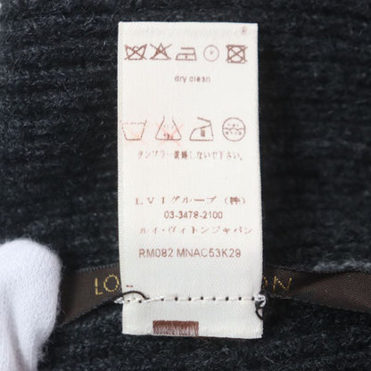 Louis Vuitton Cashmere Wool LV Logo Embroidered Knit Cap Gray Black Navy M