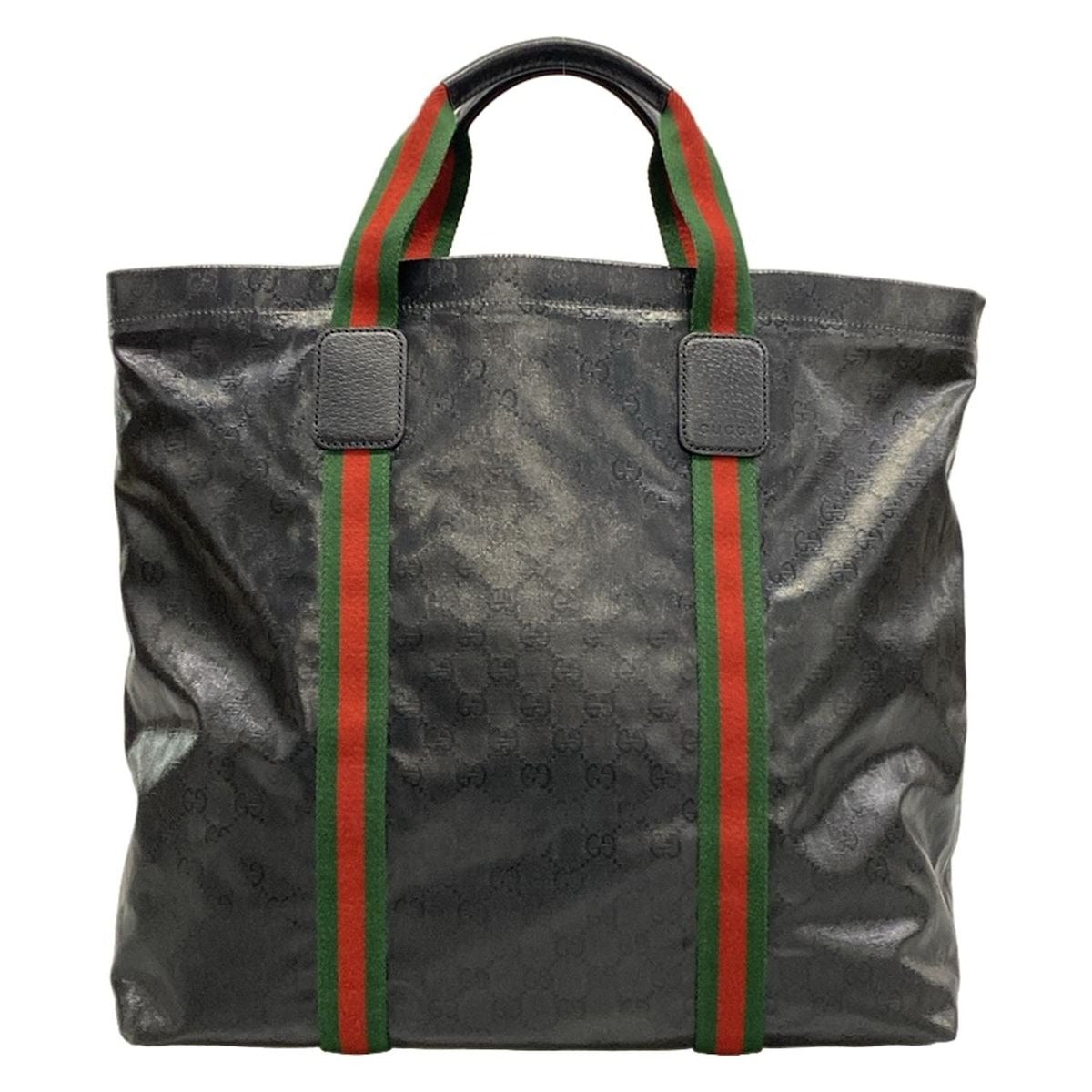 Gucci Tote Sherry Crystal GG Black Green Red Leather