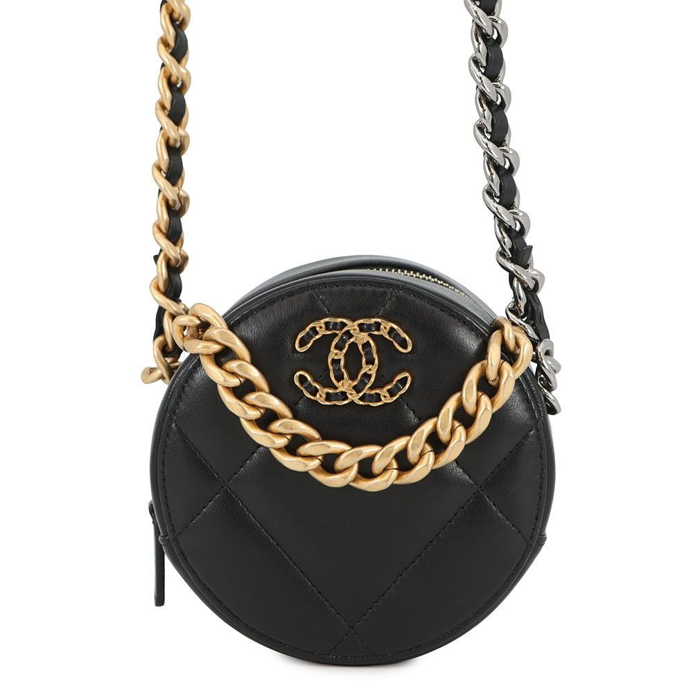 Chanel Chain Shoulder Bag 19 Quilted CC Logo Lambskin