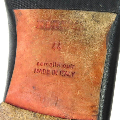 Hermes Horse Carriage Leather Shoes Slip on Black 44 — view 10