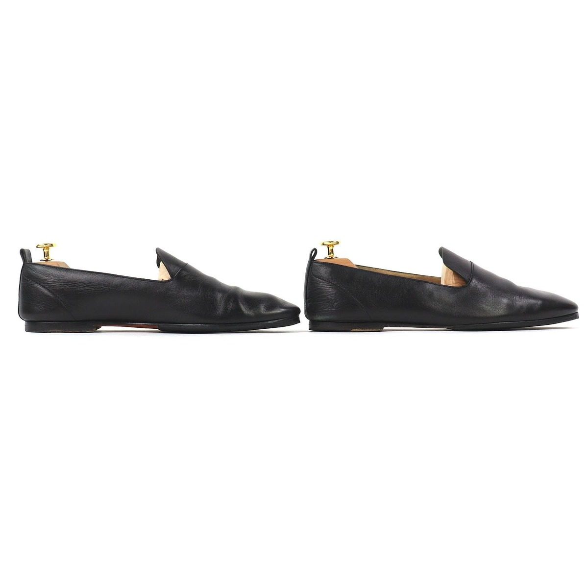 Hermes Horse Carriage Leather Shoes Slip on Black 44 — view 4