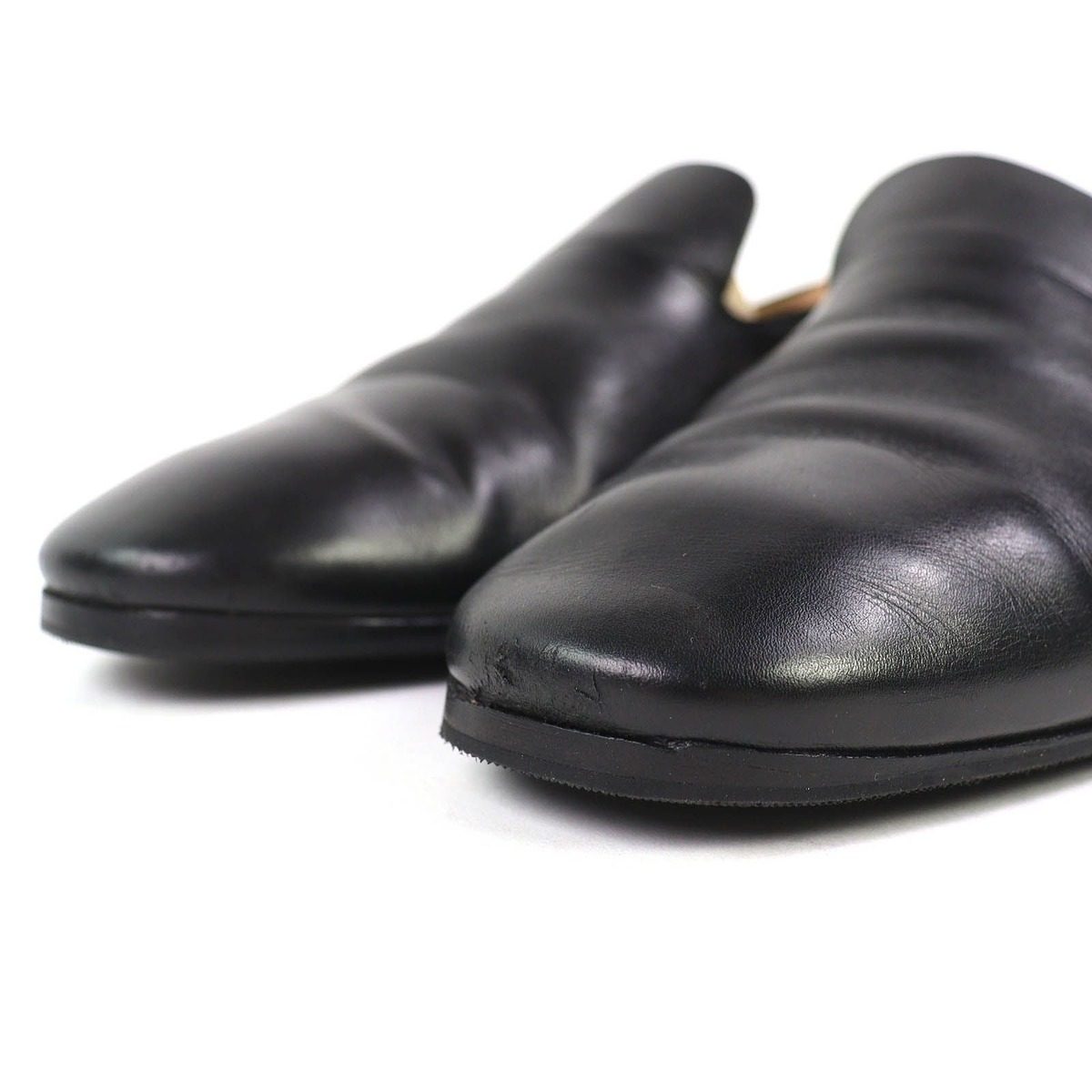 Hermes Horse Carriage Leather Shoes Slip on Black 44 — view 5