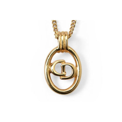 Dior Necklace Pendant Vintage CD Logo Gold