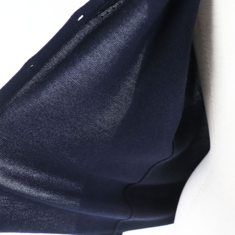 Hermes Cashmere Silk Long Sleeve Knit Cardigan With H Button Dark Navy 36 Made