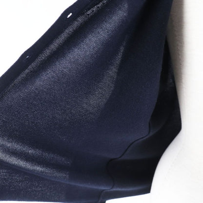 Hermes Cashmere Silk Long Sleeve Knit Cardigan With H Button Dark Navy 36 Made