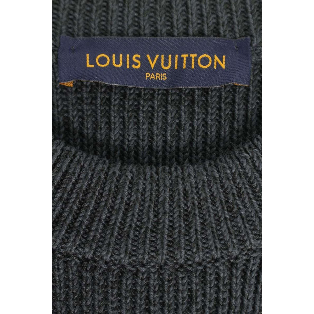 Louis Vuitton Gdj Logege LV Logo Pin Knit XS Sweater Dark Gray — view 3