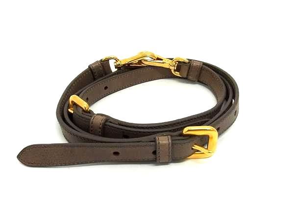 Prada Leather Bag Shoulder Strap Crossbody Shoulder Women Brown Bl8204