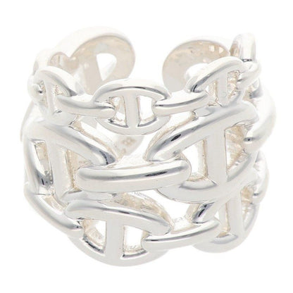 Hermes Chaine D'ancre Enchainee GM Silver Ring 52