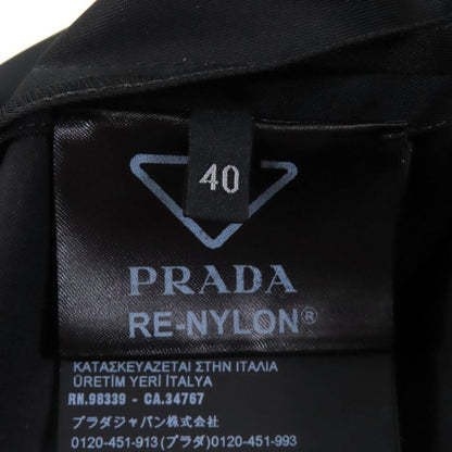 Prada 2023 230701 Re-nylon Triangle Logo Sleeveless Mini Dress Black 40 Made In