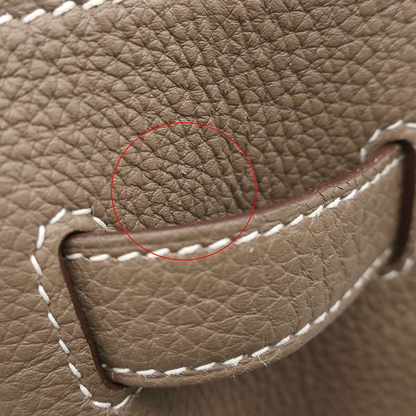 Hermes Handbag Birkin 30 Togo Etoupe Silver Hardware Glazed with Recolor