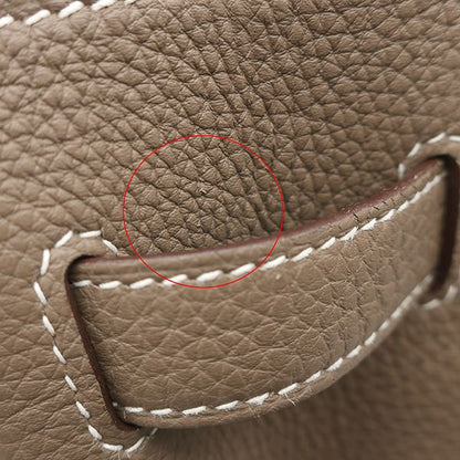 Hermes Handbag Birkin 30 Togo Etoupe Silver Hardware Glazed with Recolor