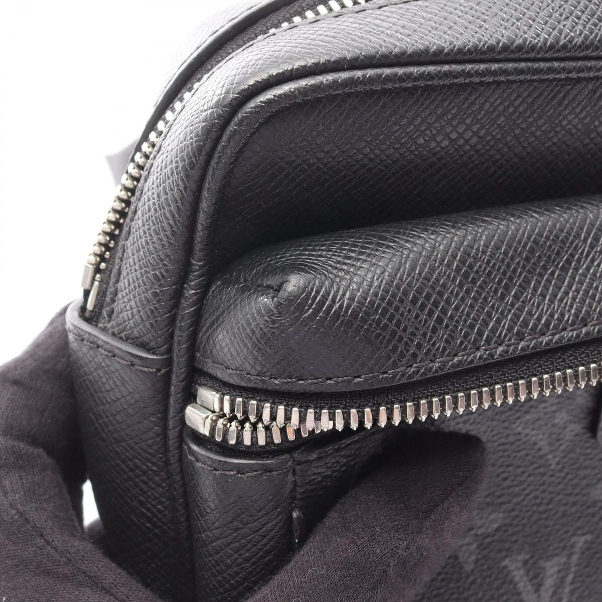 Louis Vuitton Waist Bag Outdoor Noir Black Canvas Leather — view 8