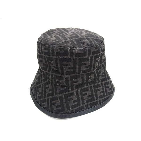 Fendi Zucca Pattern 65% Polyester 35% Cotton Hat M Gray — view 2