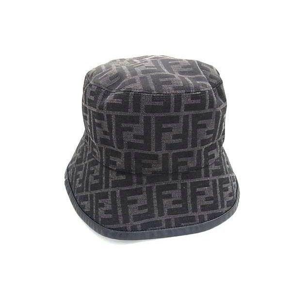 Fendi Zucca Pattern 65% Polyester 35% Cotton Hat M Gray