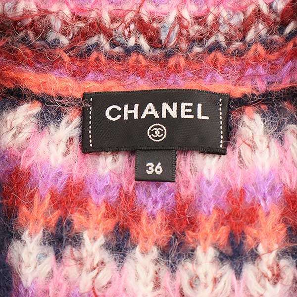 Chanel 22a Silk Blend Alpaca Mohair Knit Cardigan P73014k10502 Pink 36