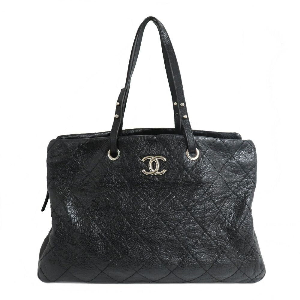 Chanel on the Road Tote CC Logo Black Silver