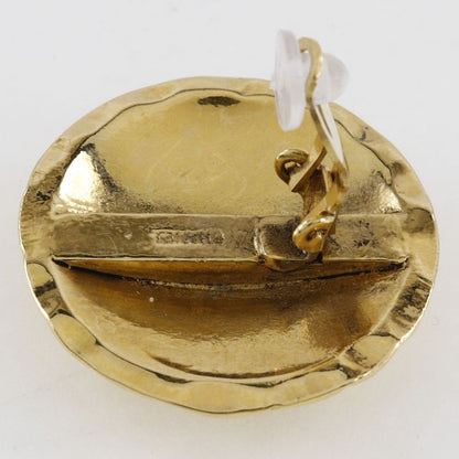 Chanel Coco Mark Matelasse Vintage Gold Plated Ladies 41g Earrings