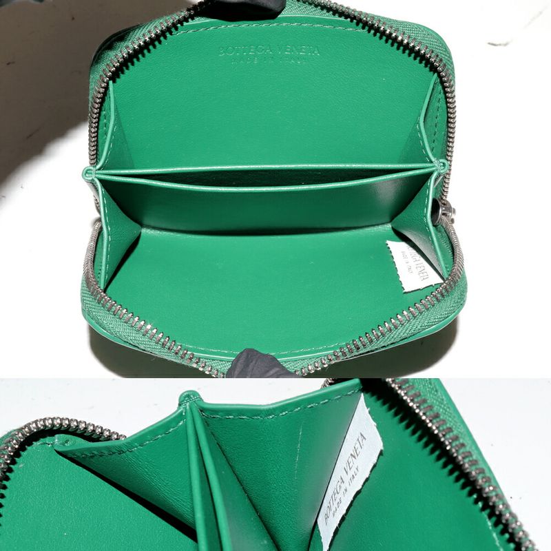 Bottega Veneta Coin Case Intrecciato Calfskin Green