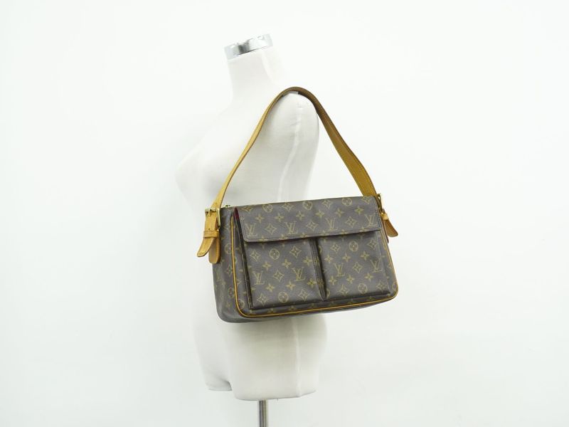 Authentic Louis Vuitton LV Viva Cité GM Monogram Shoulder Bag Handbag Brown