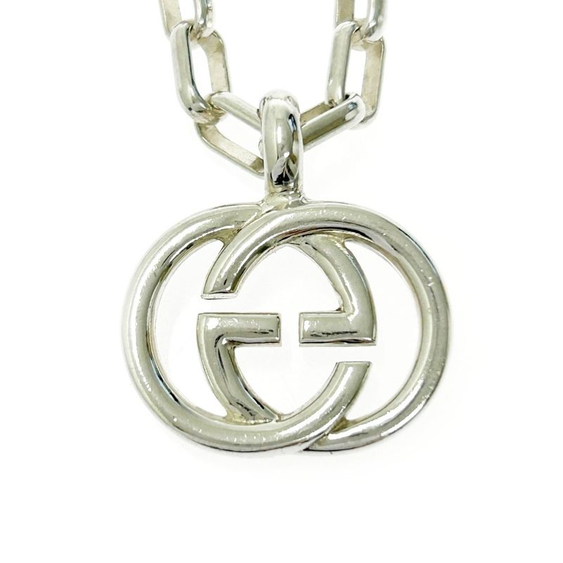 Gucci Silver Interlocking G Necklace 22.6g 925 Engraved 365424 Necklace