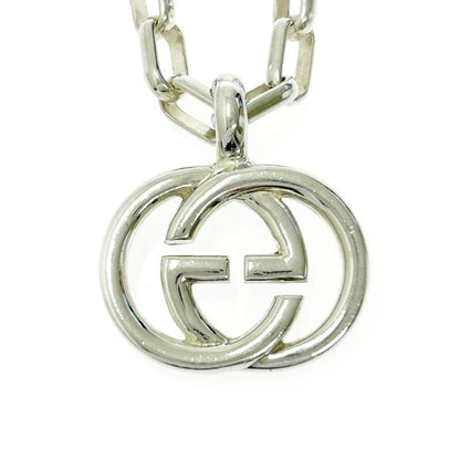 Gucci Silver Interlocking G Necklace 22.6g 925 Engraved 365424 Necklace