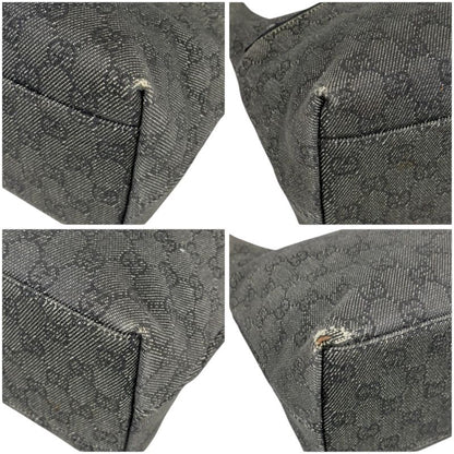 Gucci One Shoulder Bag GG Canvas 105649 Hobo Soho Black Gray