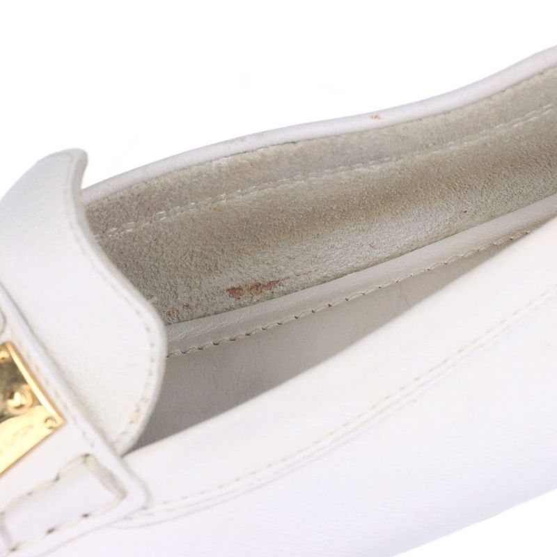 Louis Vuitton 02 Monte Carlo Leather Driving Shoes Women's 34 Td0052 White Made