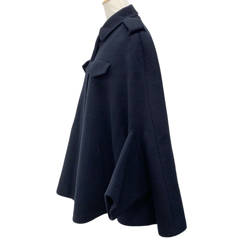 Prada Outerwear Navy Single Breasted Cavern Jacket Triangle Poncho Cape